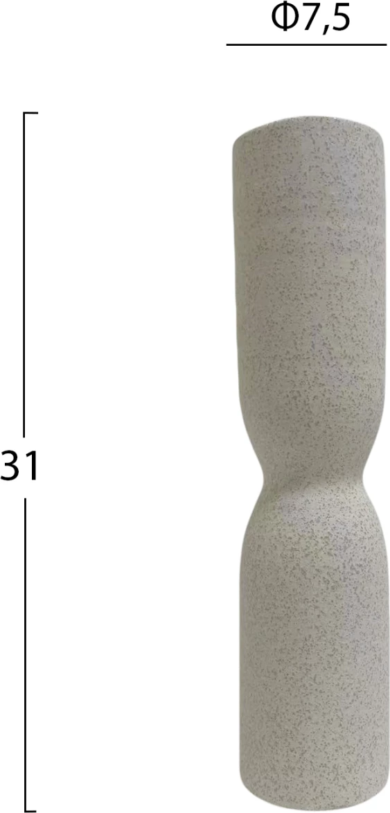 Keramična namizna dekoracija žezlo FH4615.01 v beli barvi s kristalizacijo Φ7.5x31Hcm