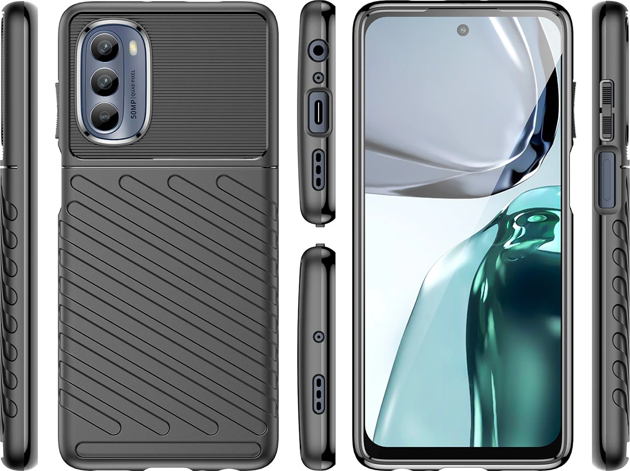 Zaščitni ovitek Hurtel Thunder za Motorola Moto G62 5G, TPU, črn