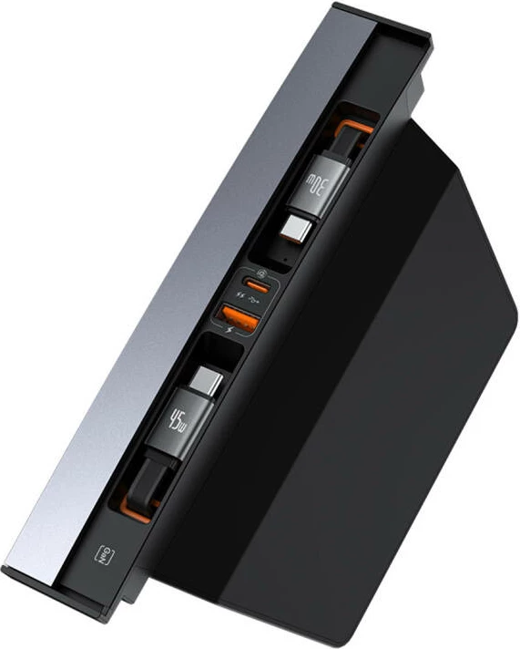 Avtomobilski hub z USB-C na USB-C kablom, Baseus T-Space, črn