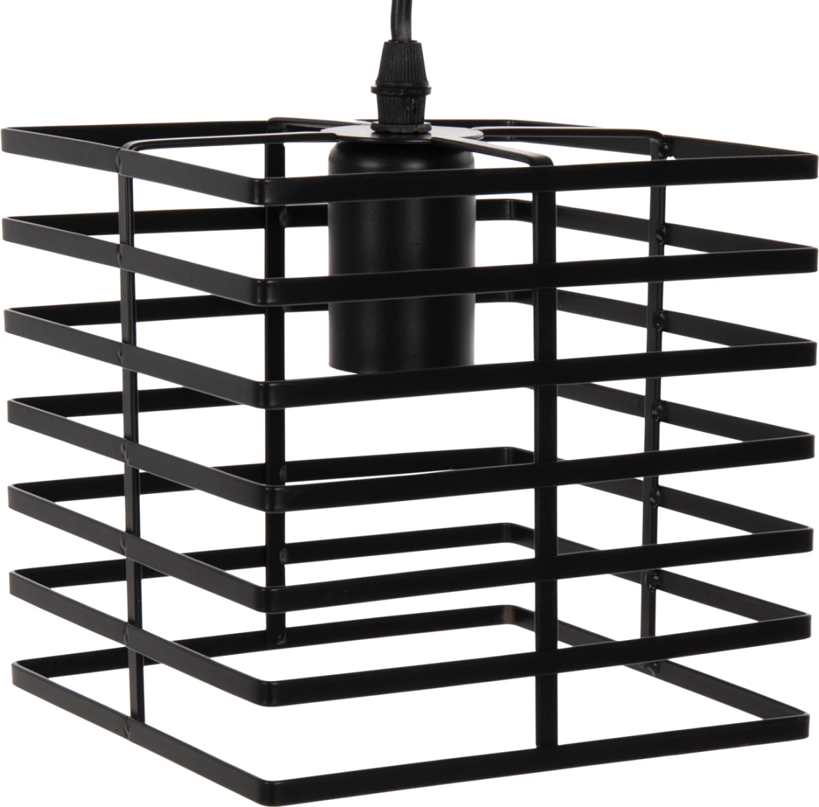 Stropna viseča svetilka FH4131 črna kovinska kapica 16x16x124H cm