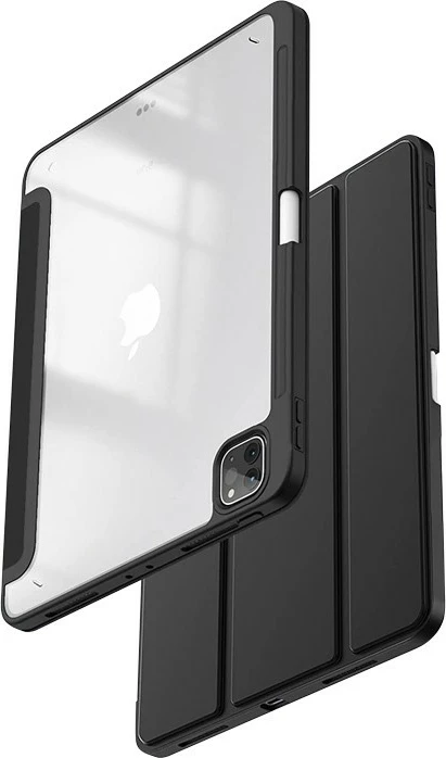 Ovitek za iPad Air 11 M3/M2, iPad Air 10,9 (5. in 4. gen), iPad Pro 11 (2022–2021), črn/prosojen - CRONG PrimeFolio