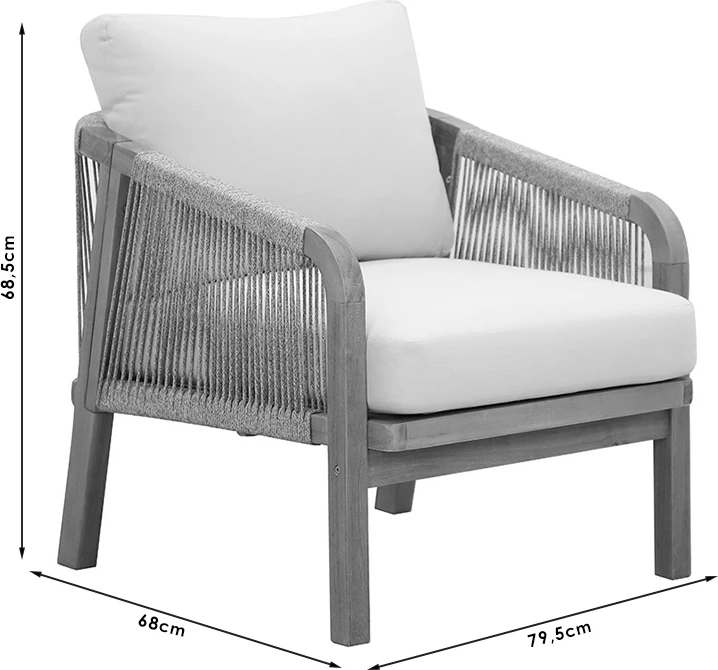 Lounge set za vrt, akacijevo drevo, bež tkanina, 4-delni Malibu