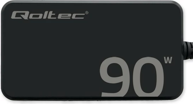 Stenski hitri polnilec 90W GaN, USB-C 3.1, s kablom, črn, Qoltec 52422