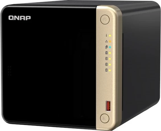 NAS QNAP TS-464-8G, 8 GB RAM, 4 Gigabit RJ-45 vtiči, HDMI, USB, črn