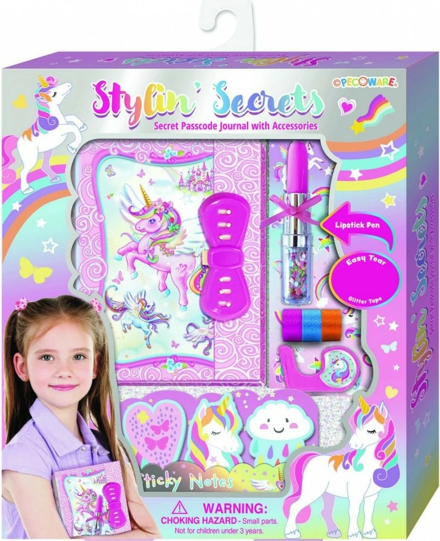 Dnevnik s kodo, set z motivom samoroga — Pulio 170199NUC s pisalom Pecoware