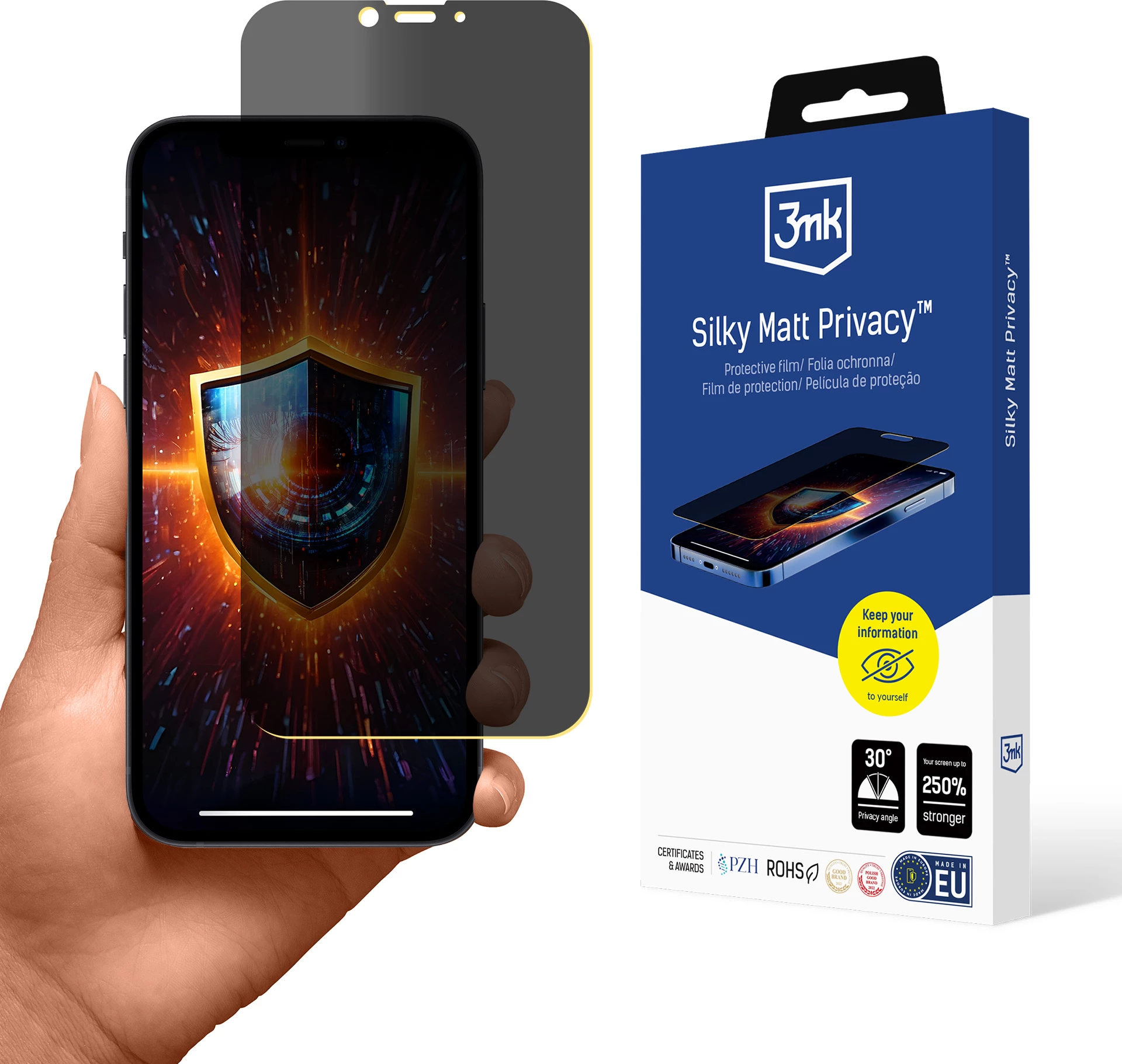 Zaščitna mat zasebnostna folija 3mk Silky Matt Privacy, za iPhone 13 Pro Max