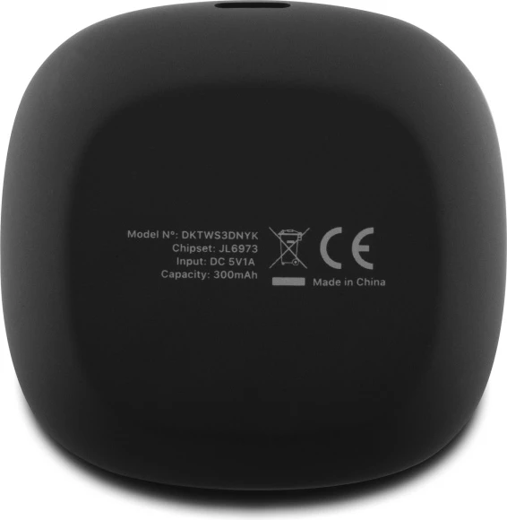 Brezžične slušalke DKNY TWS BT 3D, gumijast mat zaključek, črne