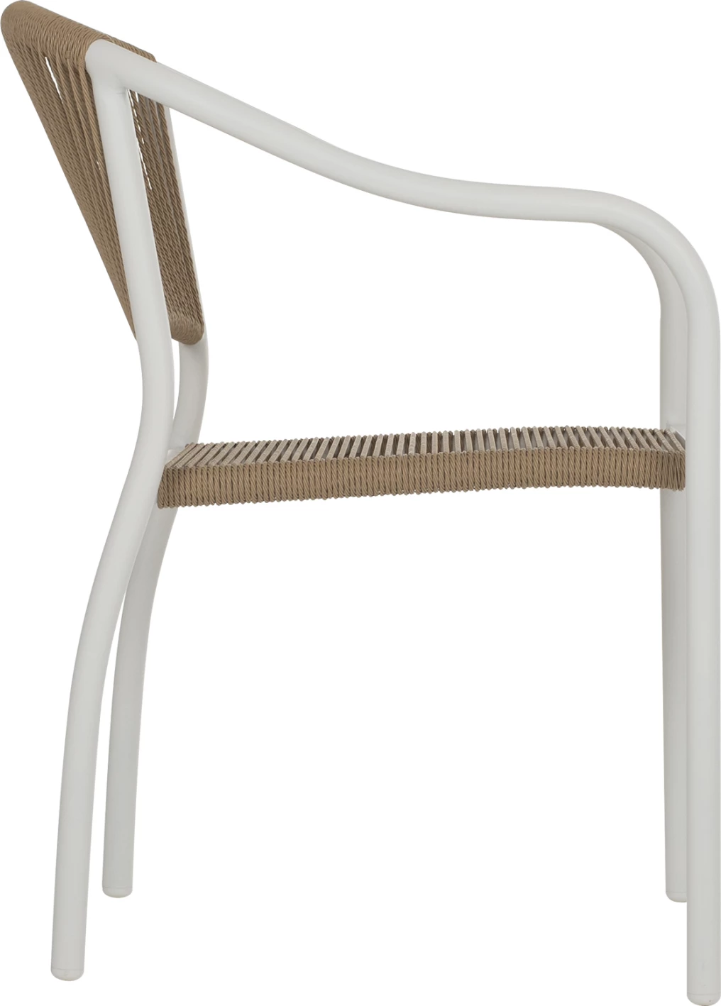 Aluminijasti naslanjač bel z PE ratanom FH5856.01 57x63x80H cm