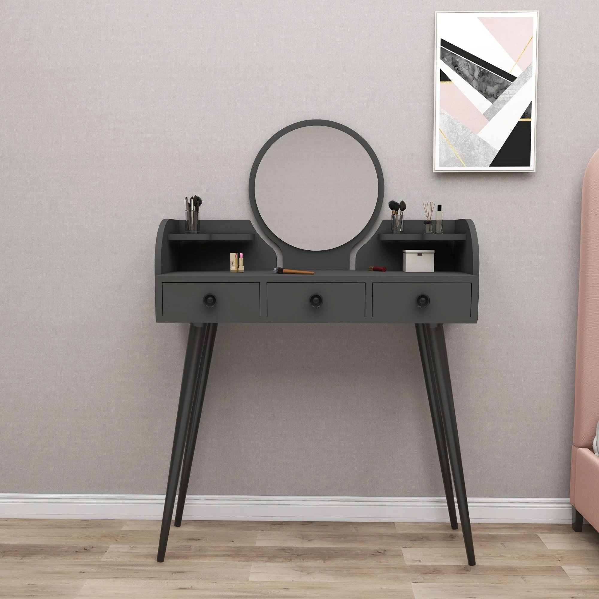Eleganten toaletni mizica Hanah Home, Antracit