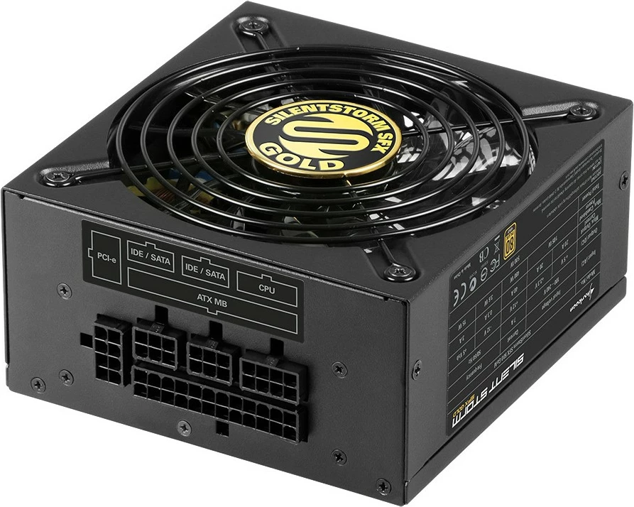 Tihi napajalnik Sharkoon SilentStorm SFX Gold 500W, 80 PLUS Gold, modularen, črn