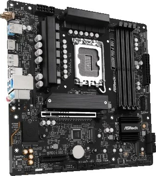 Plošča za matično ploščo ASRock B860M Pro-A WiFi, micro ATX, Socket 1851, 256 GB, črna