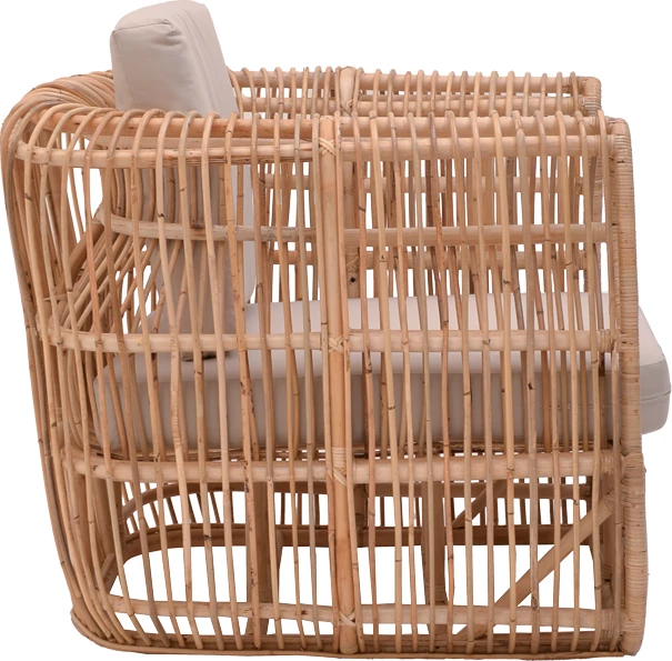 Fotelja iz rattan-a Fajole, naravna/bež, 86x86x66 cm