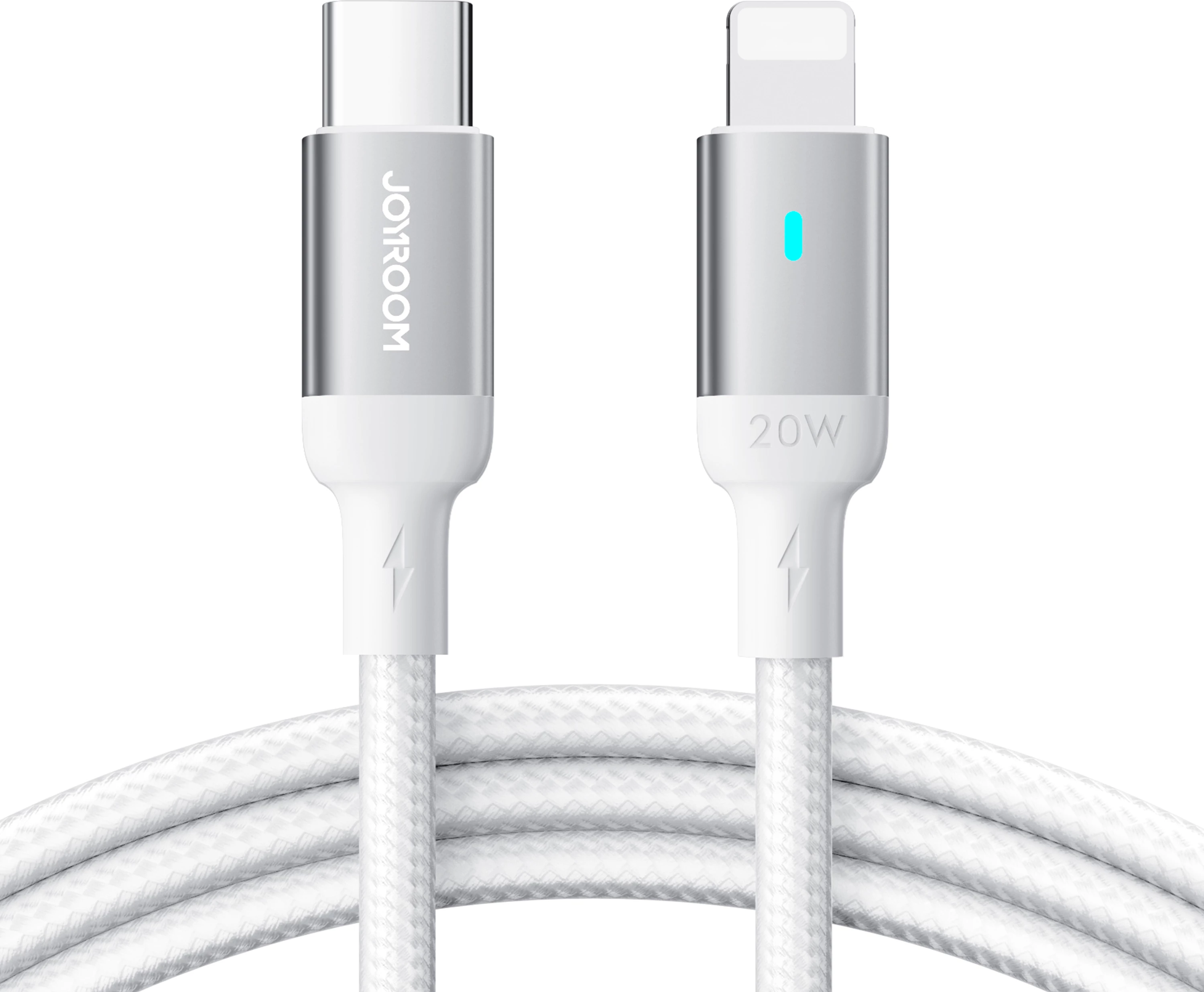 Kabel USB-C na Lightning, Joyroom Extraordinary Series A10 S-CL020A10W, PD 20W, 1,2 m, USB 2.0 480 Mbps, LED, bel