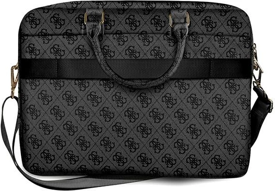 Torba za prenosnik, Guess 4G Big Logo, do 16", sintetično usnje, siva