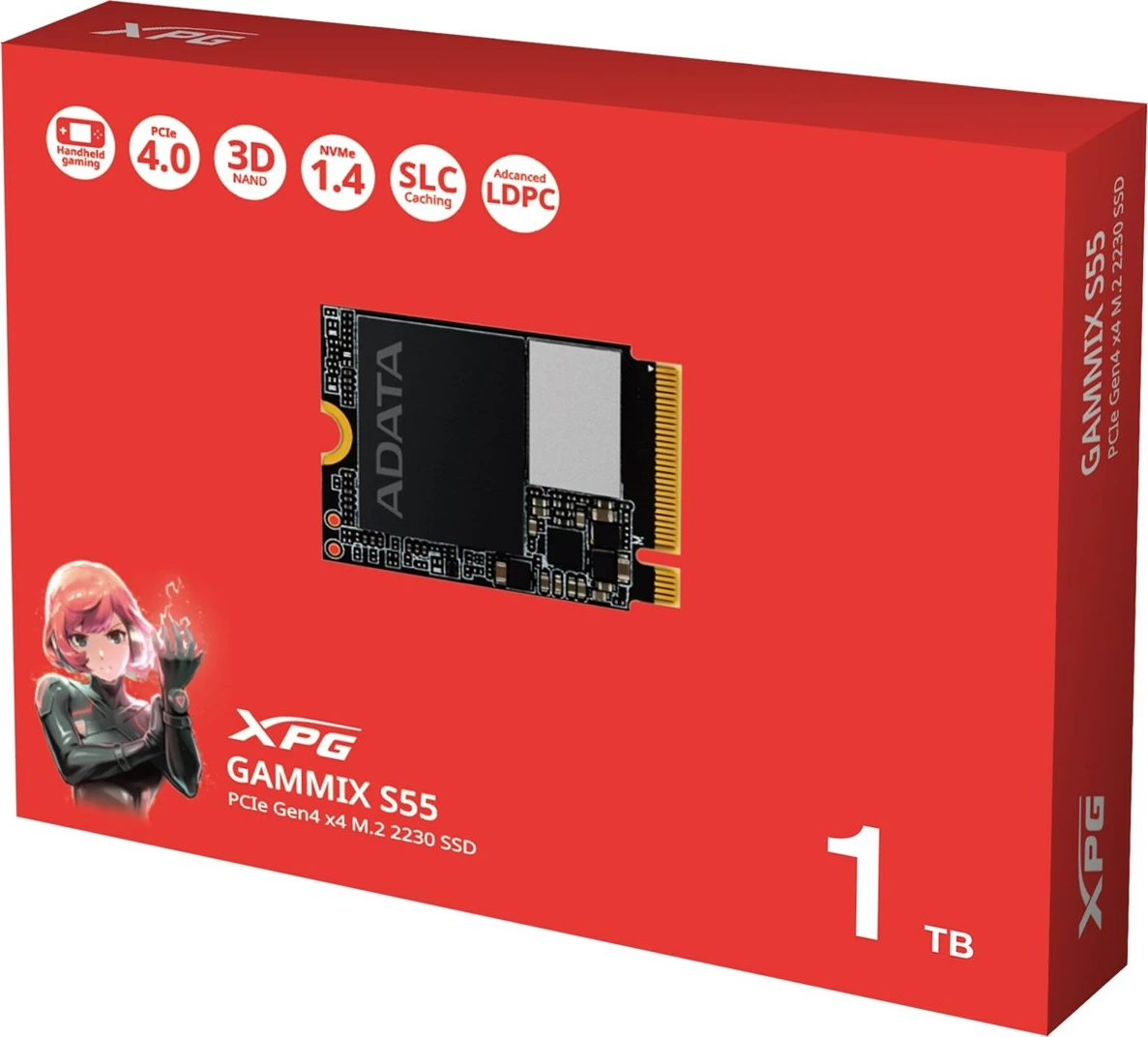 Visokozmogljiv SSD GAMMIX S55 1TB, PCIe Gen4x4, črn