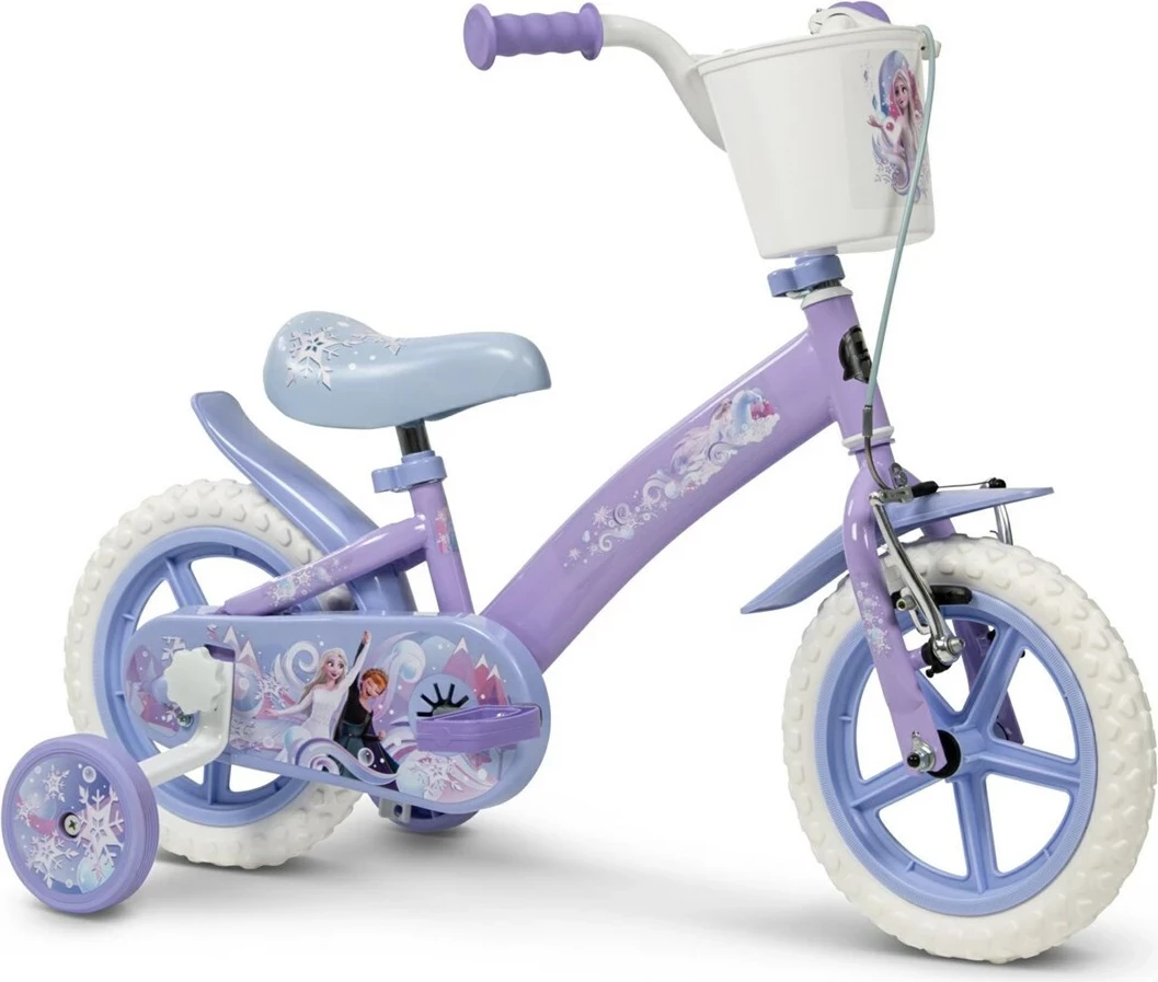 Otroško kolo Disney Frozen 12" HUFFY 22294W, belo/vijolično, s 4 pomožnimi kolesi