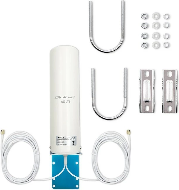 Omnidirekcijska zunanja antena Qoltec 57044 4G LTE, 5 dBi, jeklo