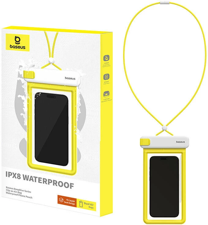 Ovitek za telefon Baseus DeepDive, IPX8, bel