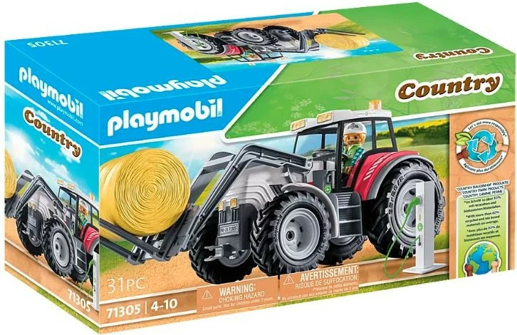 Igralni set z velikim traktorjem, figuricami in dodatki Playmobil Country 71305, plastika