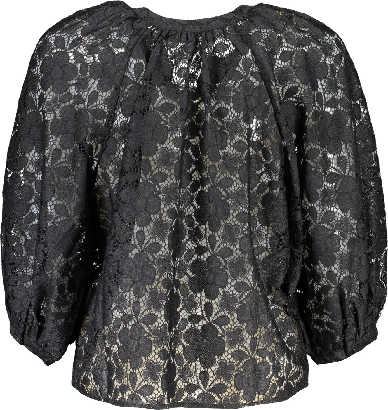 Ženska majica z dolgimi rokavi Desigual, črna