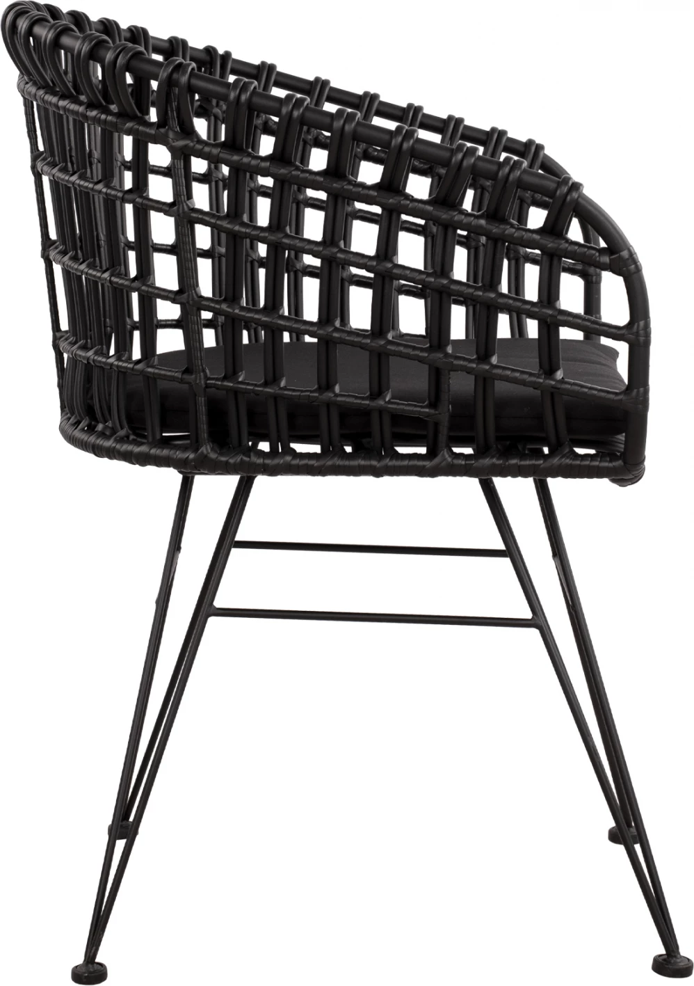 Kovinski sedež v obliki gnezda, Allegra FH5456.02, črna pletenina, 59x56,5x83 cm