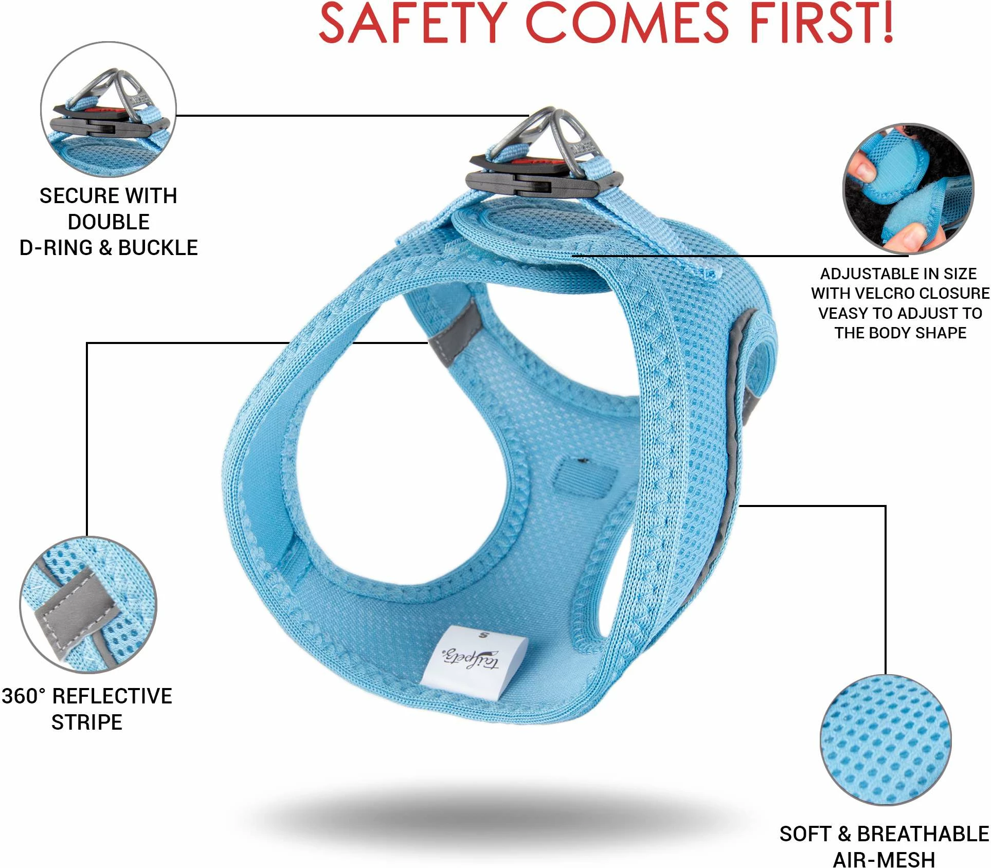 Oprsnik za psa Air-Mesh, modra, XL