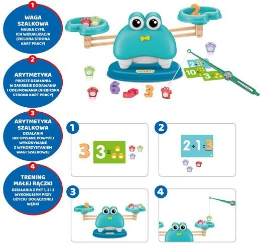 Aritmetična tehtnica 4-v-1 z magneti, izobraževalna igrača ASKATO, komplet, večbarvna, za otroke