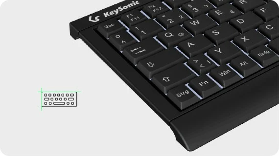 Kompaktna tipkovnica KeySonic KSK-3011ELC, z žico, LED, QWERTZ, črna