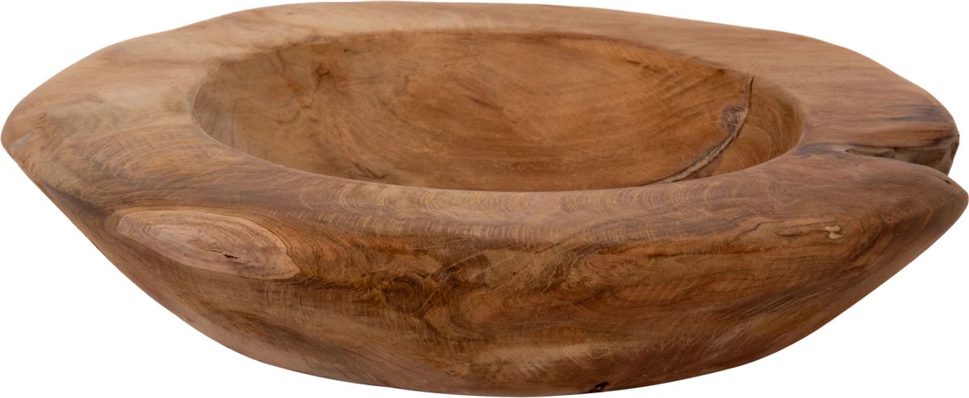 Dekorativna skleda za mizo YOKI FH9627 iz tikovega lesa Φ29x6Hcm