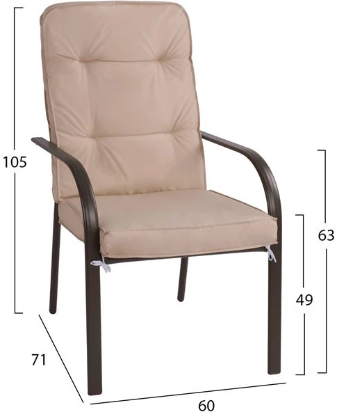 Komplet jedilna miza 7 kosov FH10564.01 s Tabelo 160x90x72cm iz rjavega kovine