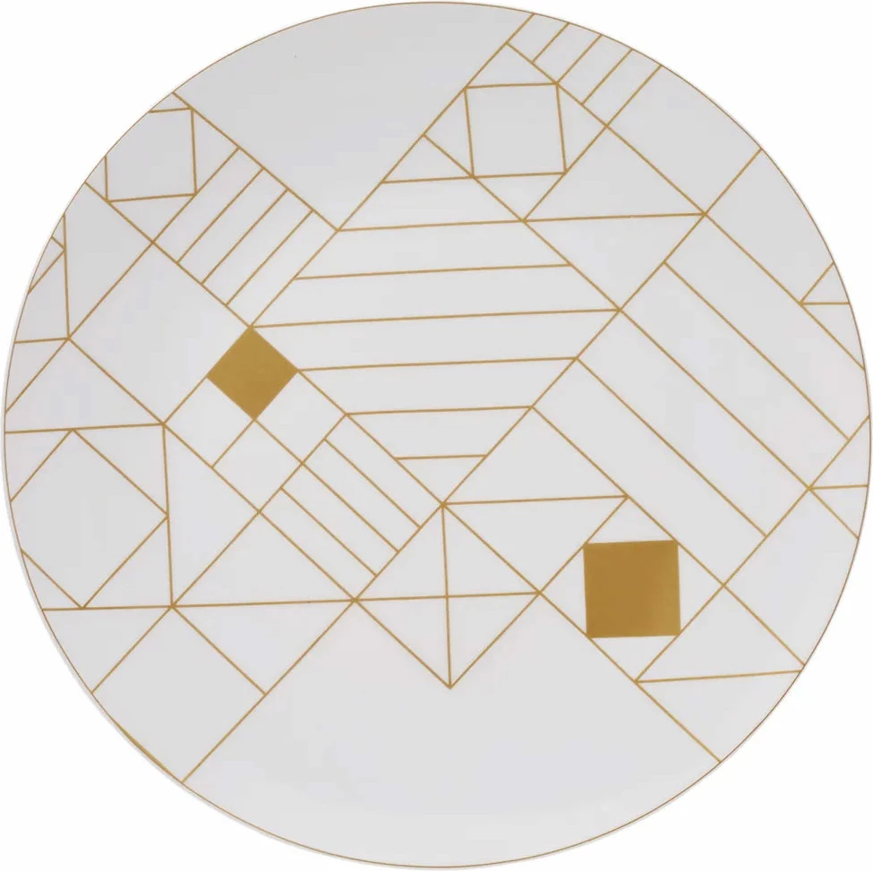 Set za večerjo, 24-delni, bel z zlatimi detajli, Hermia Concept Jupiter