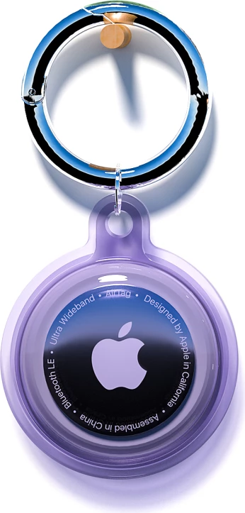 Zaščitni ovitek za Apple AirTag Hurtel WAT-05-0Y6S, TPU, vijoličen, s karabinom