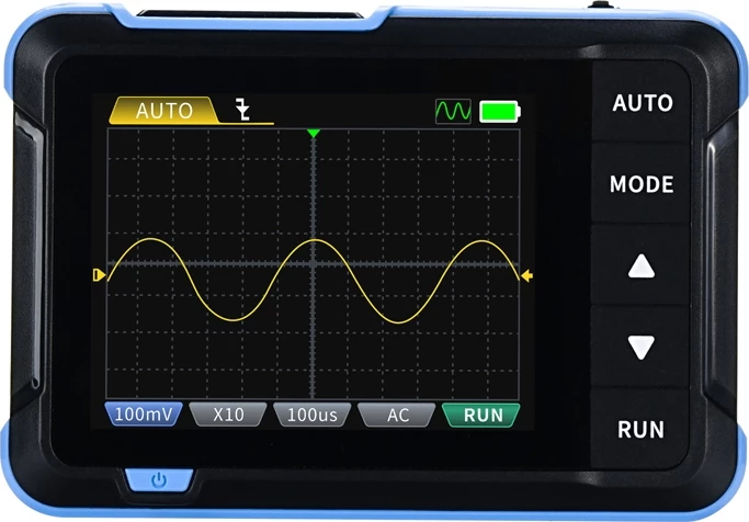 Prenosni mini osciloskop 2‑v‑1 s generatorjem signalov, FNIRSI DSO153, 1 MHz, 5 Ms/s, baterija 1000 mAh, USB‑C, set s sondo P6100