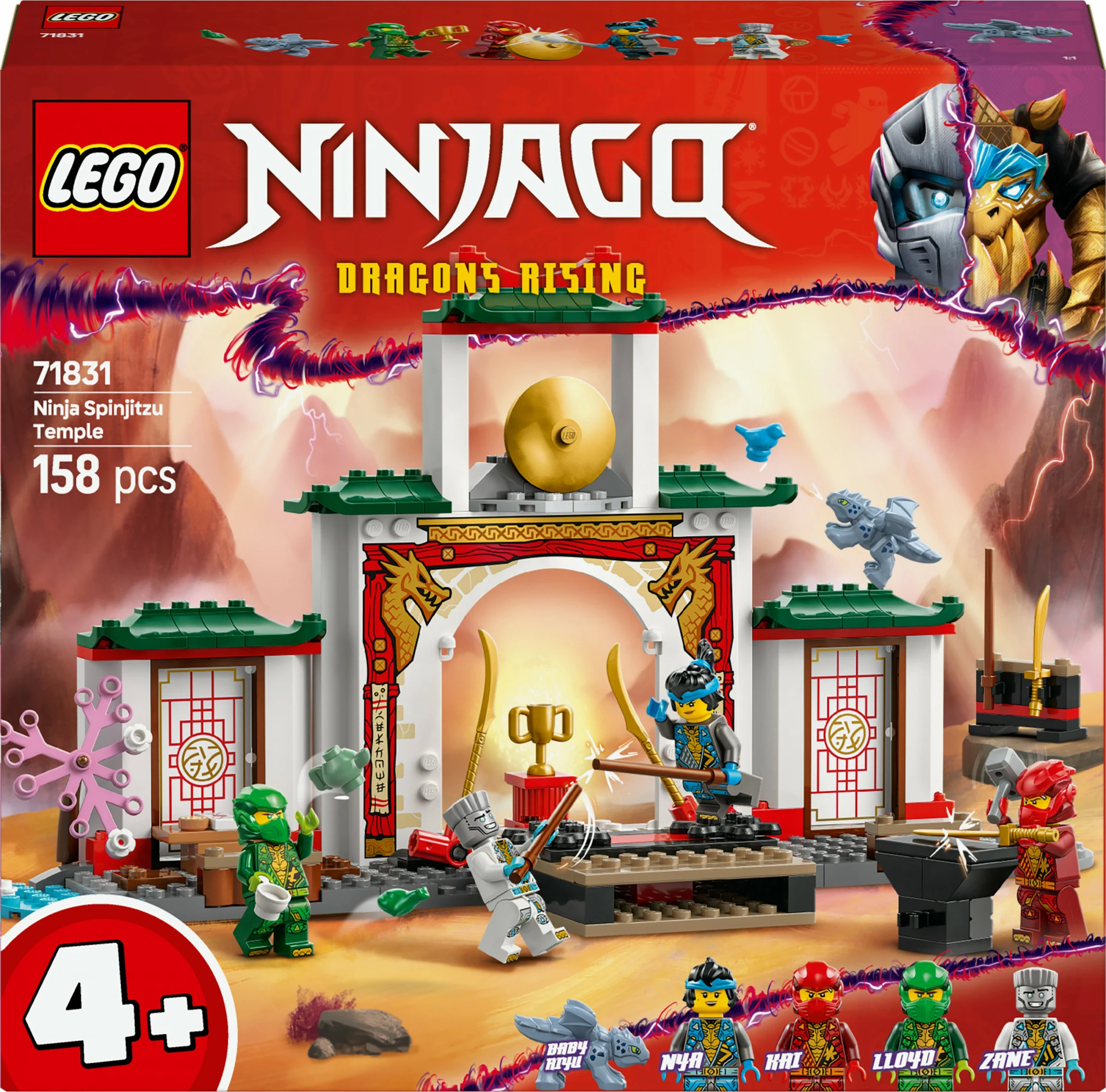 Set za gradnjo Spinjitzu tempelj LEGO Ninjago 71831, 158 kosov, večbarven
