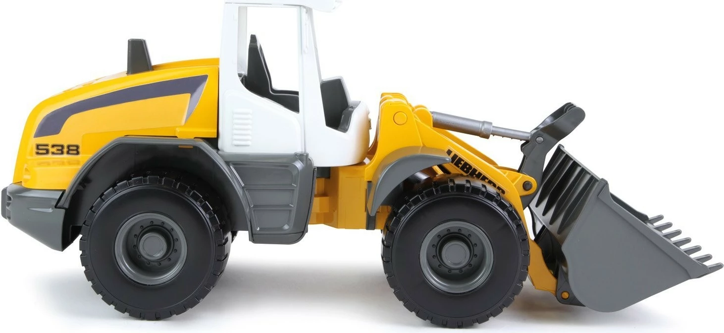 Ekskavator igrača Lena Worxx Liebherr L 538, plastičen, 48 cm, rumena/siva/bela