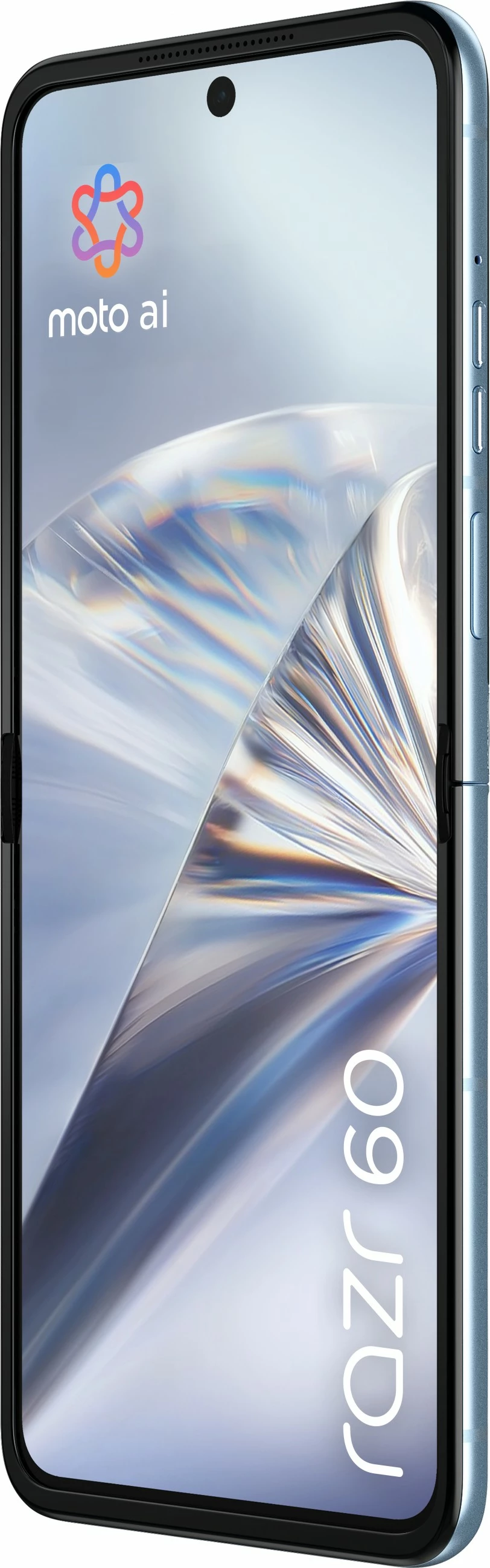 Zložljiv pametni telefon z luksuznim Swarovski dizajnom Motorola razr60 + slušalke Buds Loop, Swarovski Edition, moder