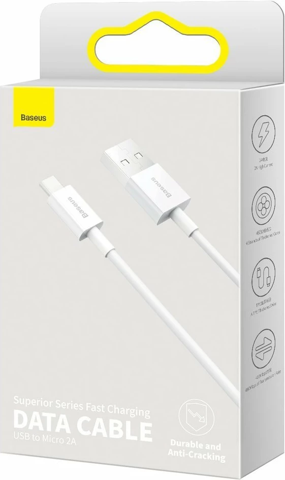 Kabel USB-A na micro USB, 1 m, bel Baseus Superior CAMYS-02