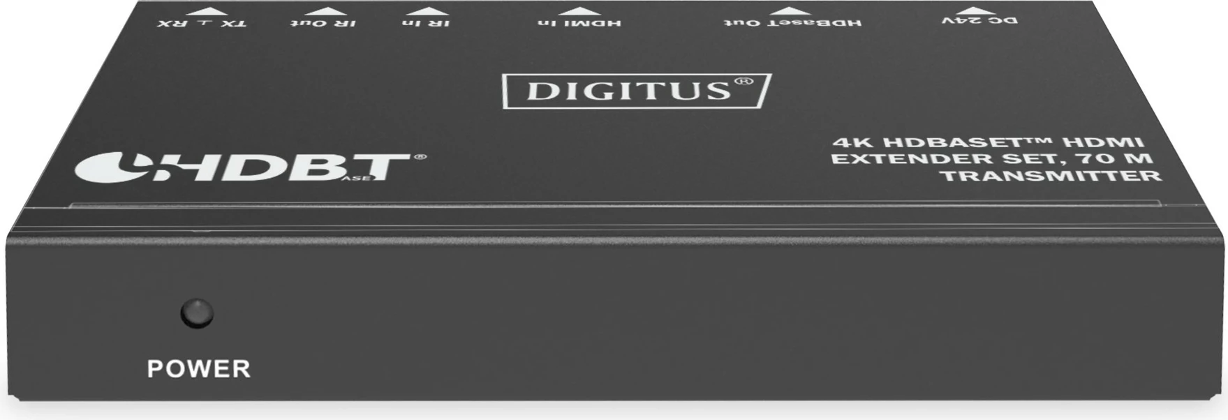 HDMI extender 4K HDBaseT, 70 m, oddajnik in sprejemnik Digitus, črn