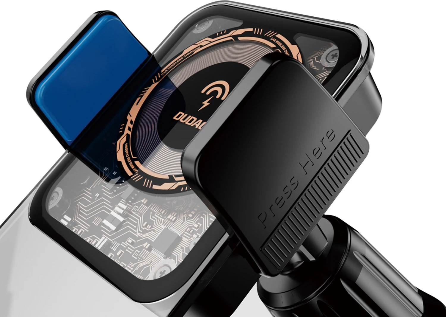 Nosilec za telefon z brezžičnim polnjenjem 15W Dudao F19, črn