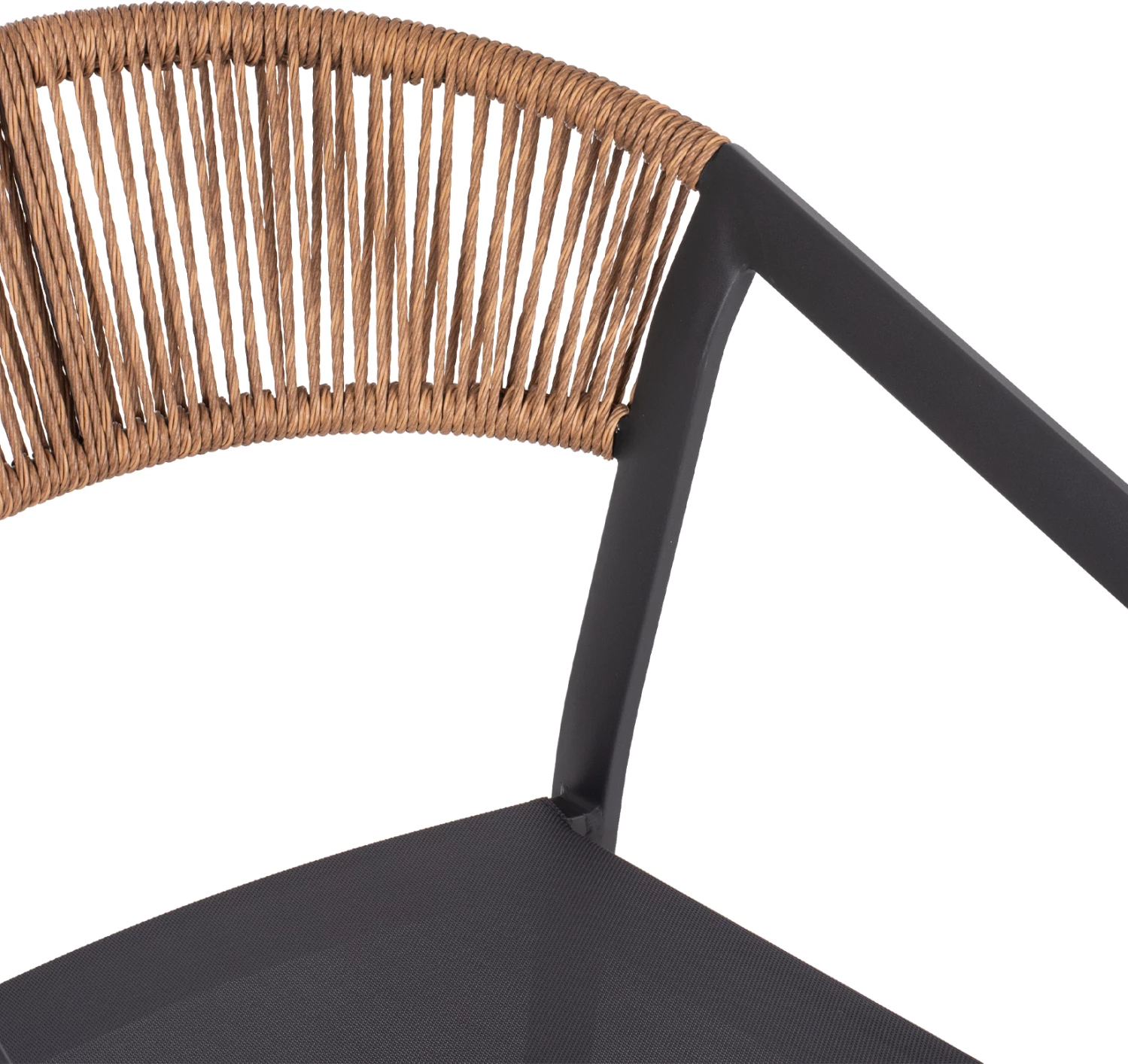 Aluminijasti naslanjač FH5891.01 antracit okvir in tekstil - hrbtni del iz bež ratana 56x60x81,5 cm