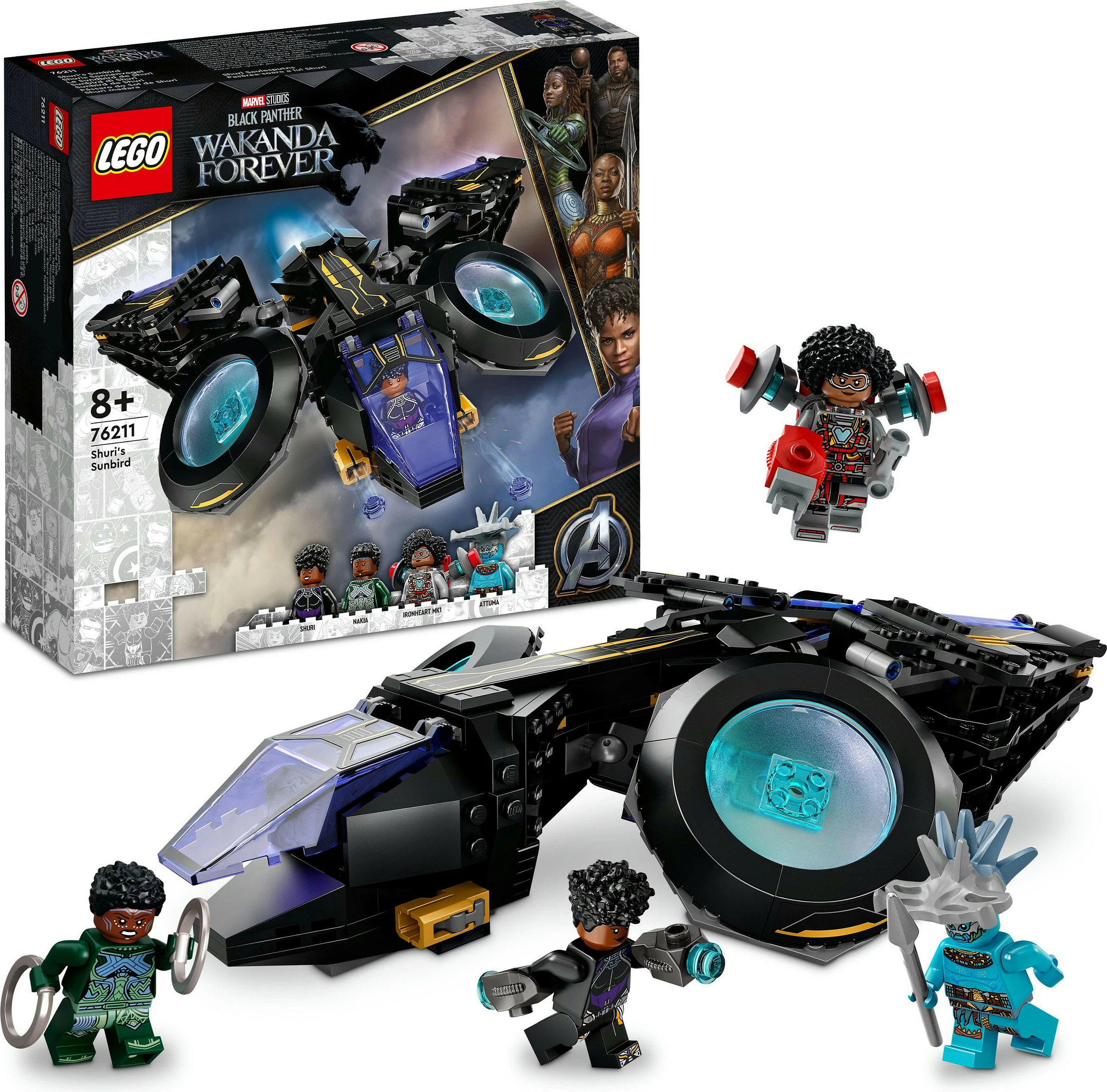 Set za gradnjo Sunbird (355 kosov), LEGO Marvel Shuri, večbarven