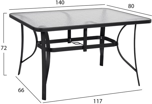 Set jedilne mize 5 kosov FH10562.01 s kovinsko mizo 150x90x72cm v sivi barvi