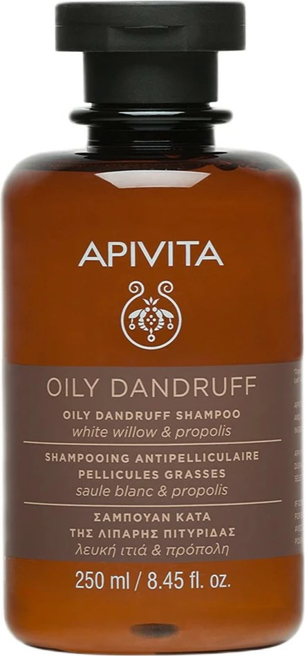 Šampon proti prhljaju za mastno lasišče, za ženske, Apivita Oily Dandruff Shampoo, 250 ml