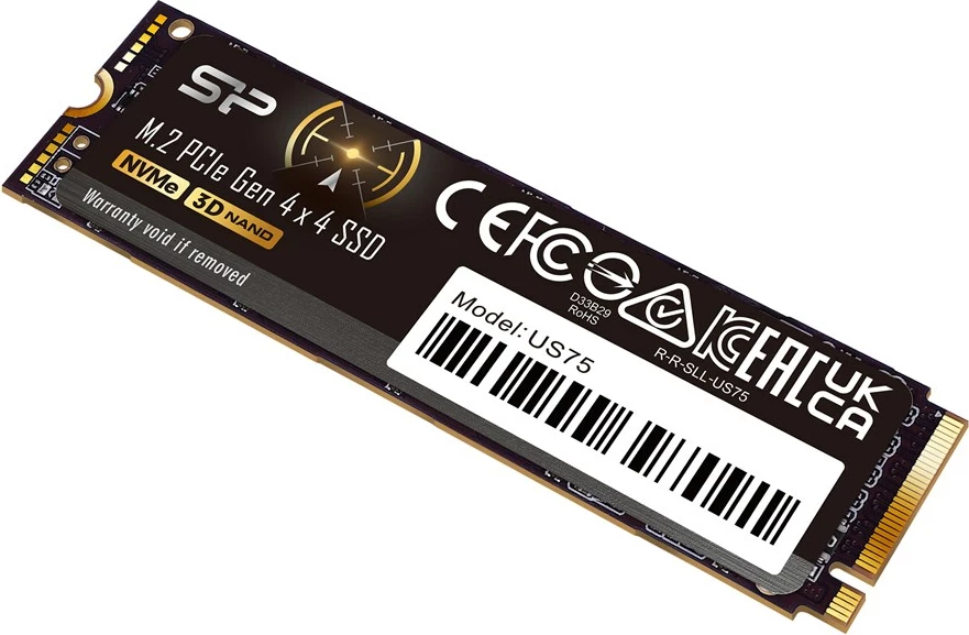 SSD Silicon Power US75, 4 TB, M.2, PCI Express 4.0, črn