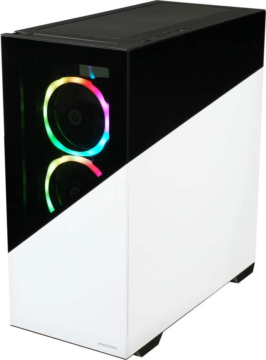 Midi tower ohišje z ARGB osvetlitvijo, Enermax ENERMAXK8 Snow White Black, steklo, bela
