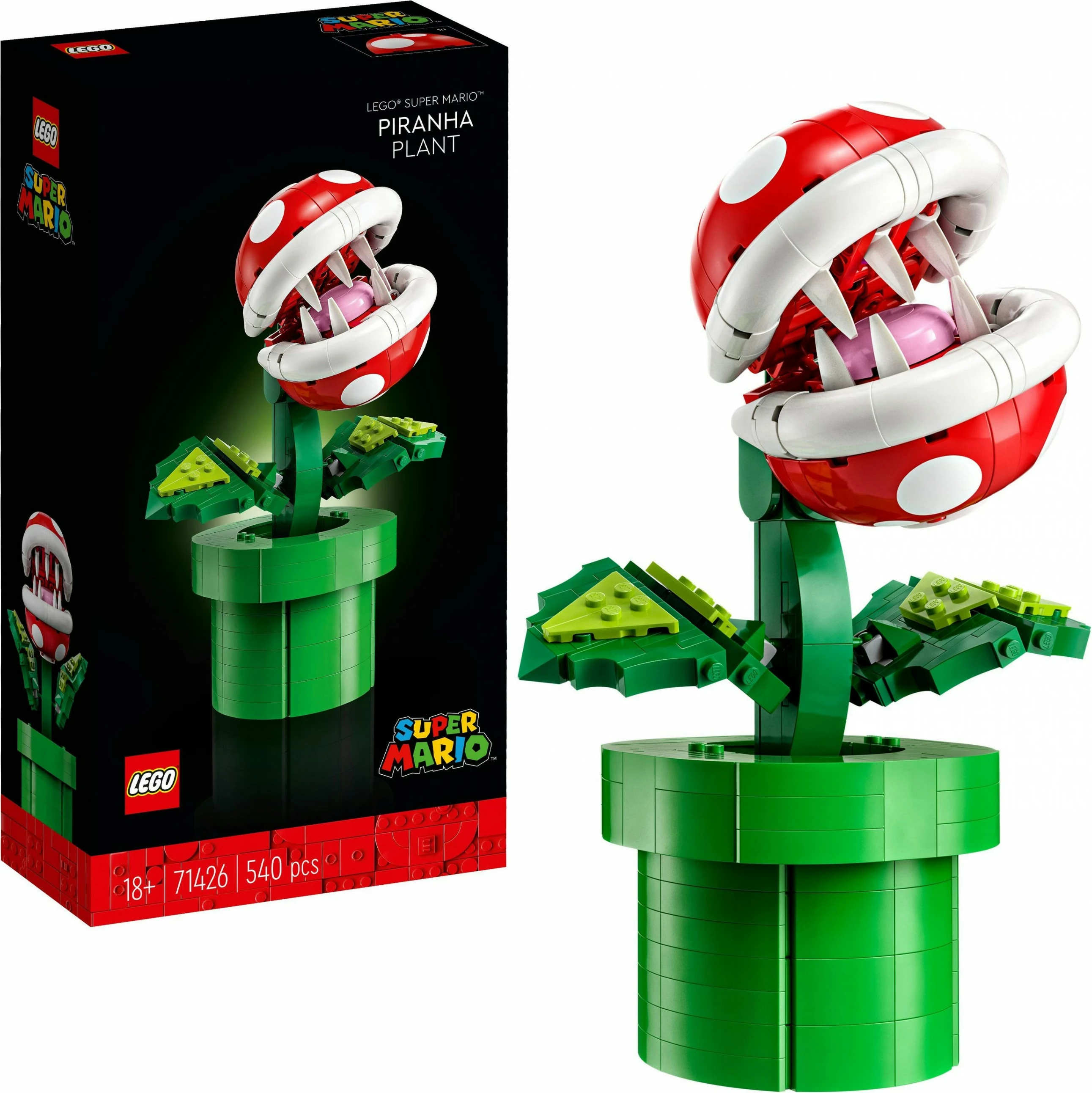Model za razstavo Piranha Plant LEGO Super Mario, 540 kosov, večbarven