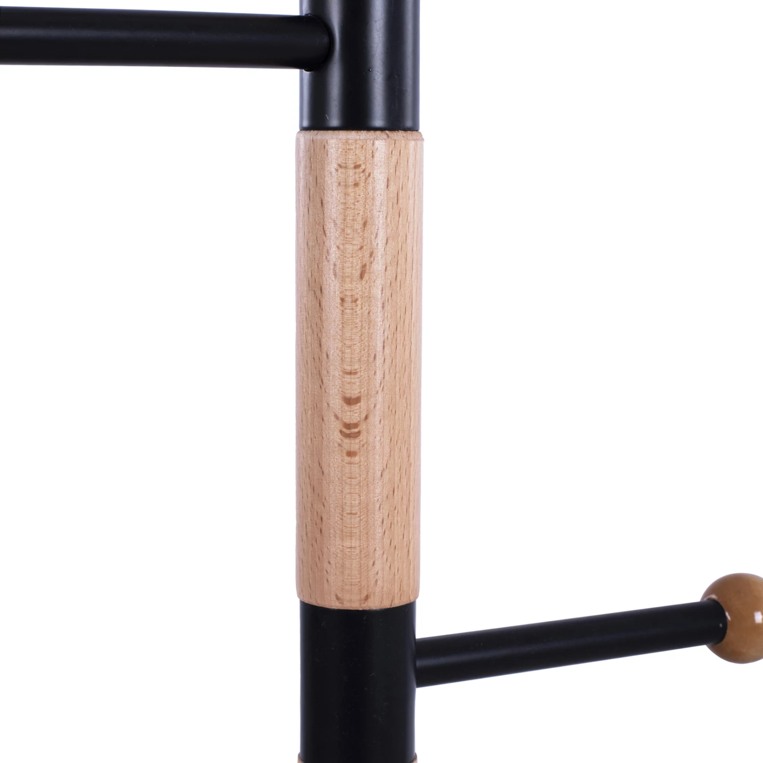 Stojalo za plašče MERCURY iz bukovega lesa in črnega kovinskega črnega marmorja Φ37x176Ηcm