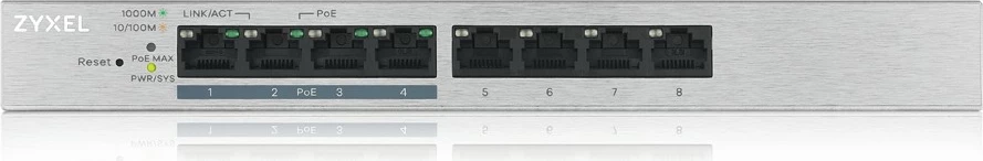 Gigabit Ethernet preklopnik z PoE, Zyxel GS1200-8HP v2, siv