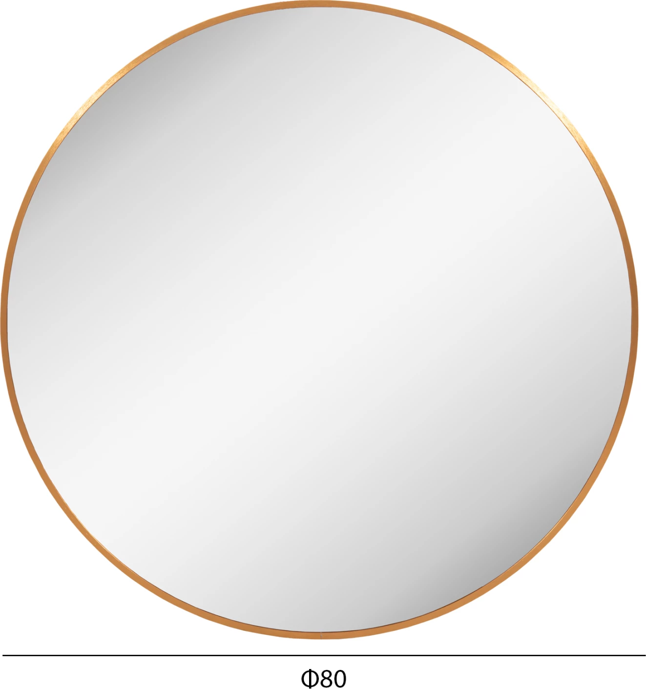 Stenski ogledalo serije Archer FH4498.30 okrogli aluminijasti okvir v zlati barvi Φ80cm