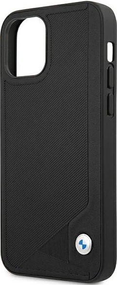 Ovitek Deboss za iPhone 12 mini, umetno usnje, črn BMW